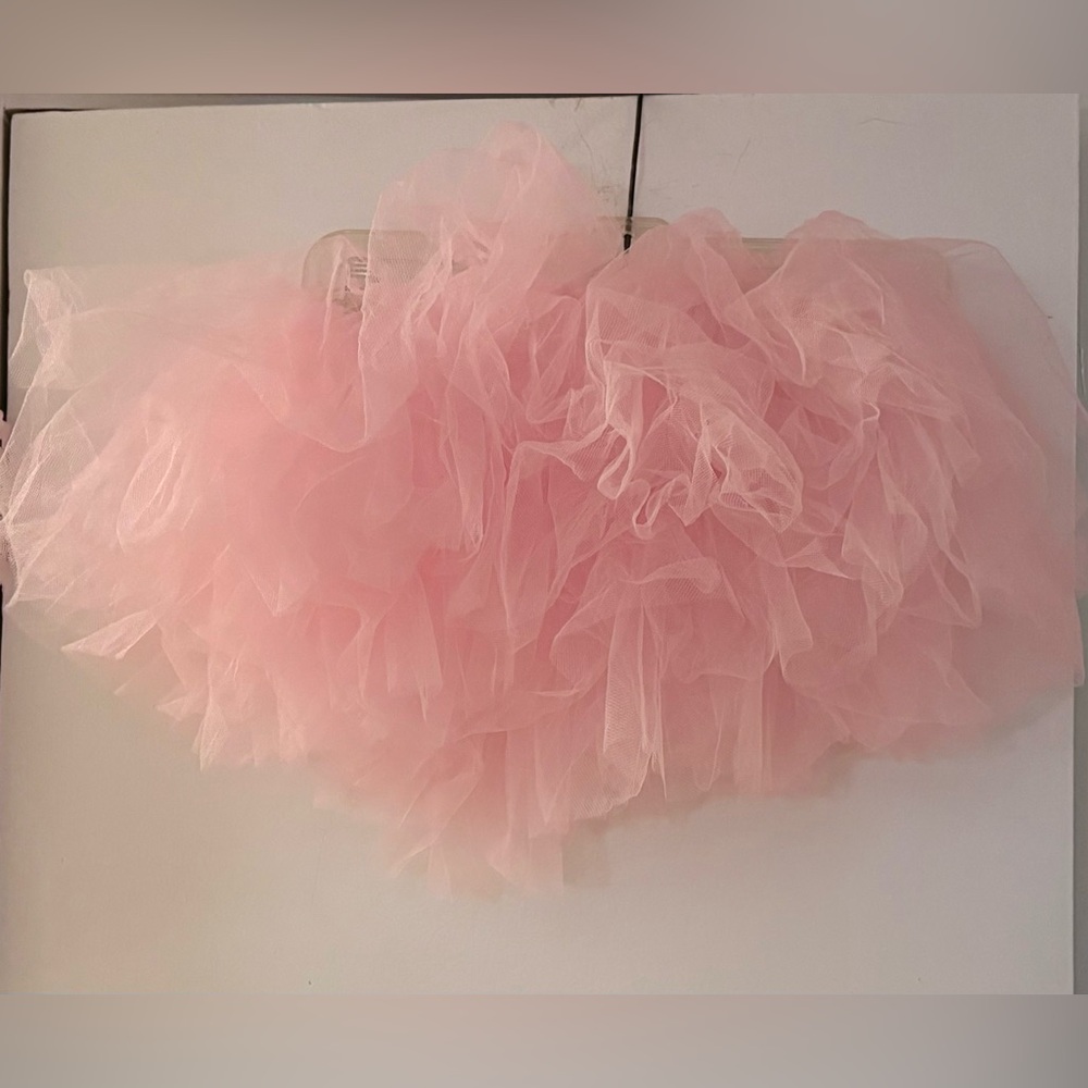 Girls Pink Ballet Tiered Ruffled Tutu Skirt